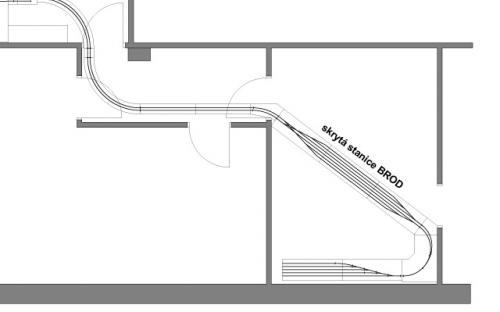 Original track plan from year 2008 - removable part in the entrance room