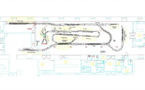 Plán modulového kolejiště (layout) v Modleticích